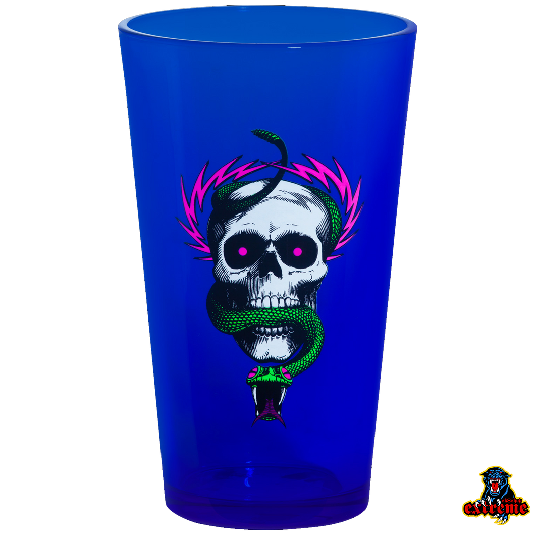 POWELL PERALTA PINT GLASS McGill Skull & Snake Blacklight