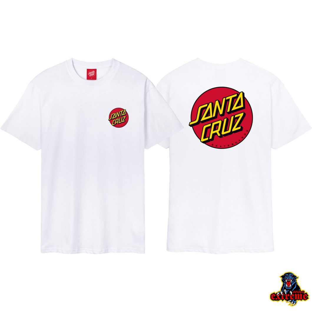 SANTA CRUZ T-Shirt Classic Dot Chest White