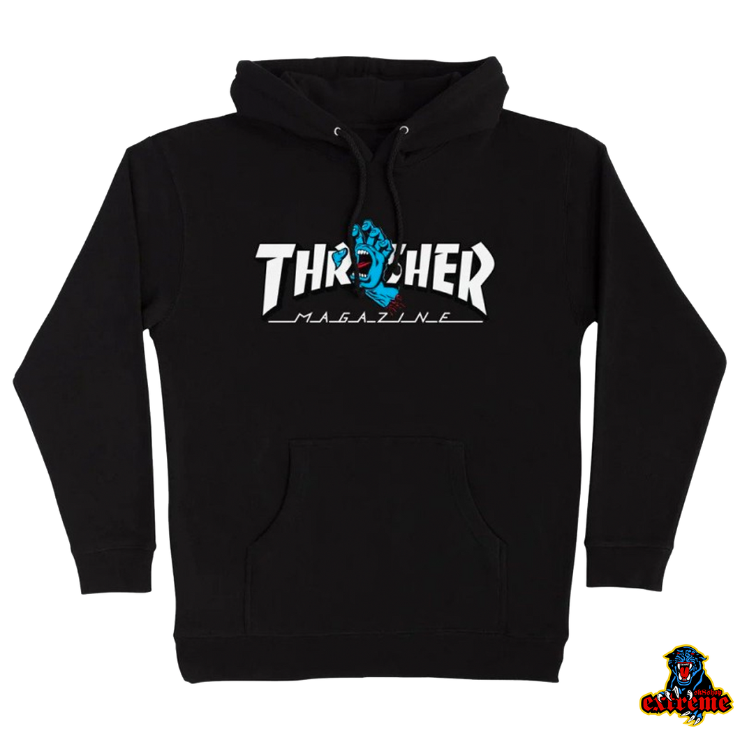 SANTA CRUZ X THRASHER HOOD Screaming Logo Black