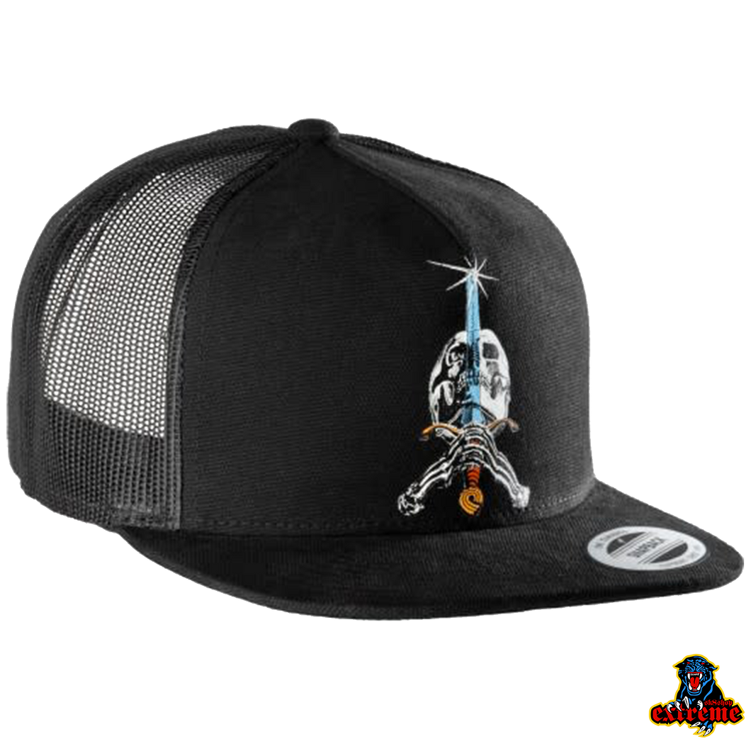 POWELL PERALTA CAP TRUCKER PP SKULL AND SWORD NO Black