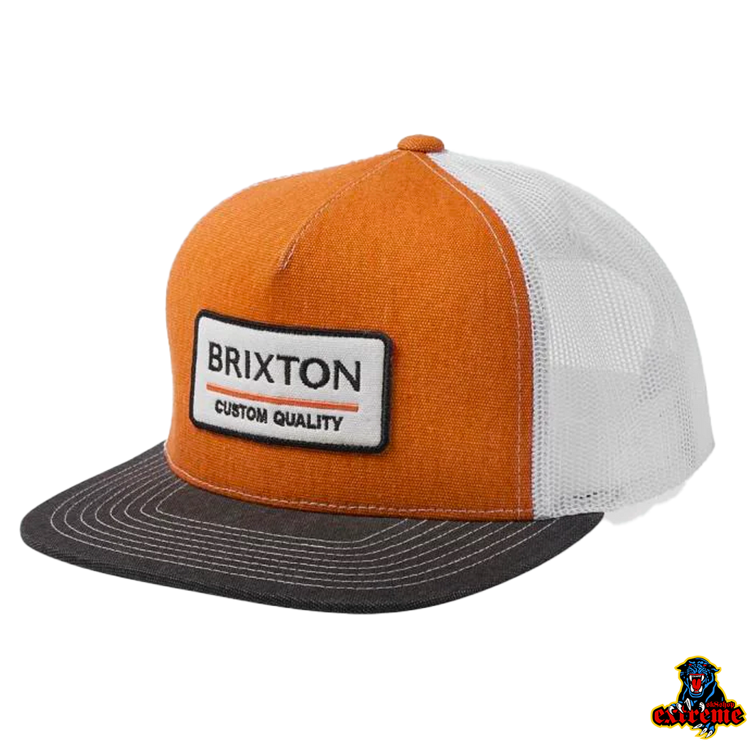 BRIXTON CAP PALMER Proper MP Trucker Hat Phoenix Orange/ Black/ White