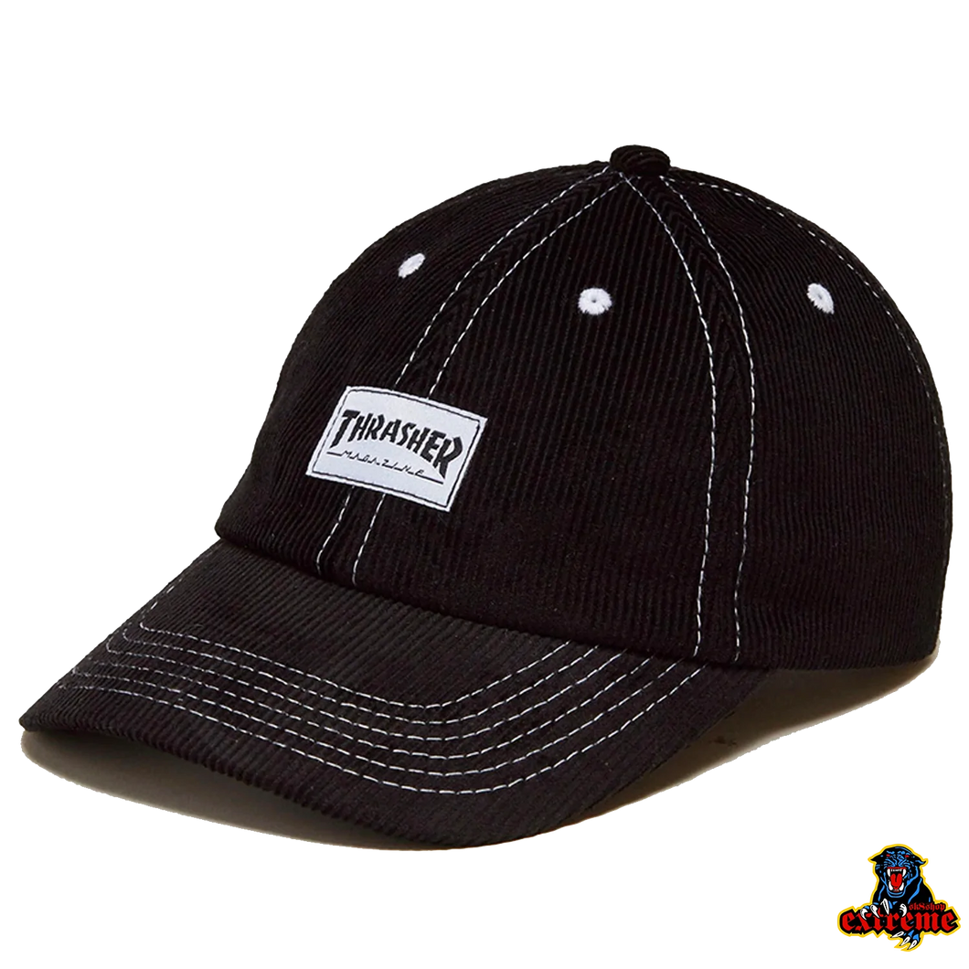 THRASHER CAP Corduroy Old Timer Hat Black