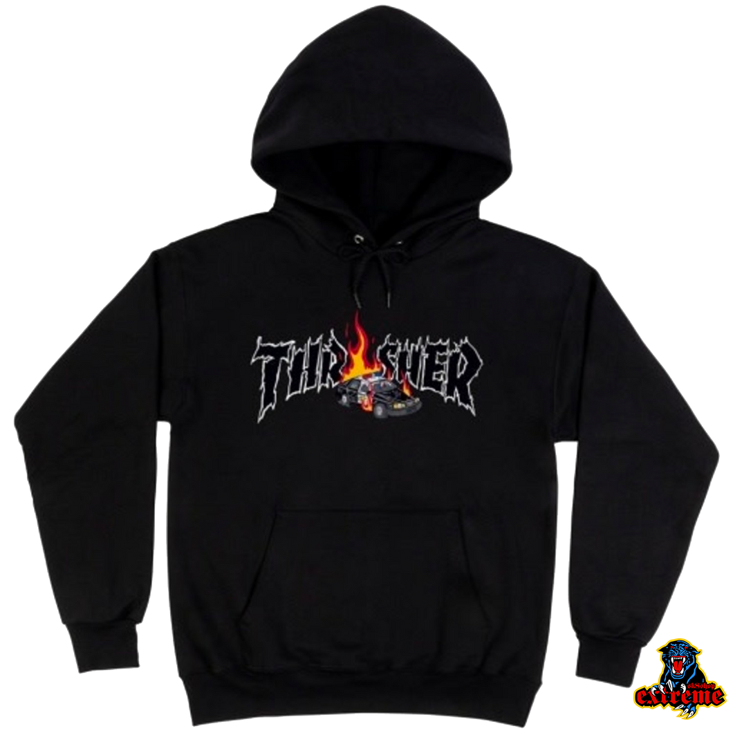 THRASHER HOODIE Cop Car Hood Black